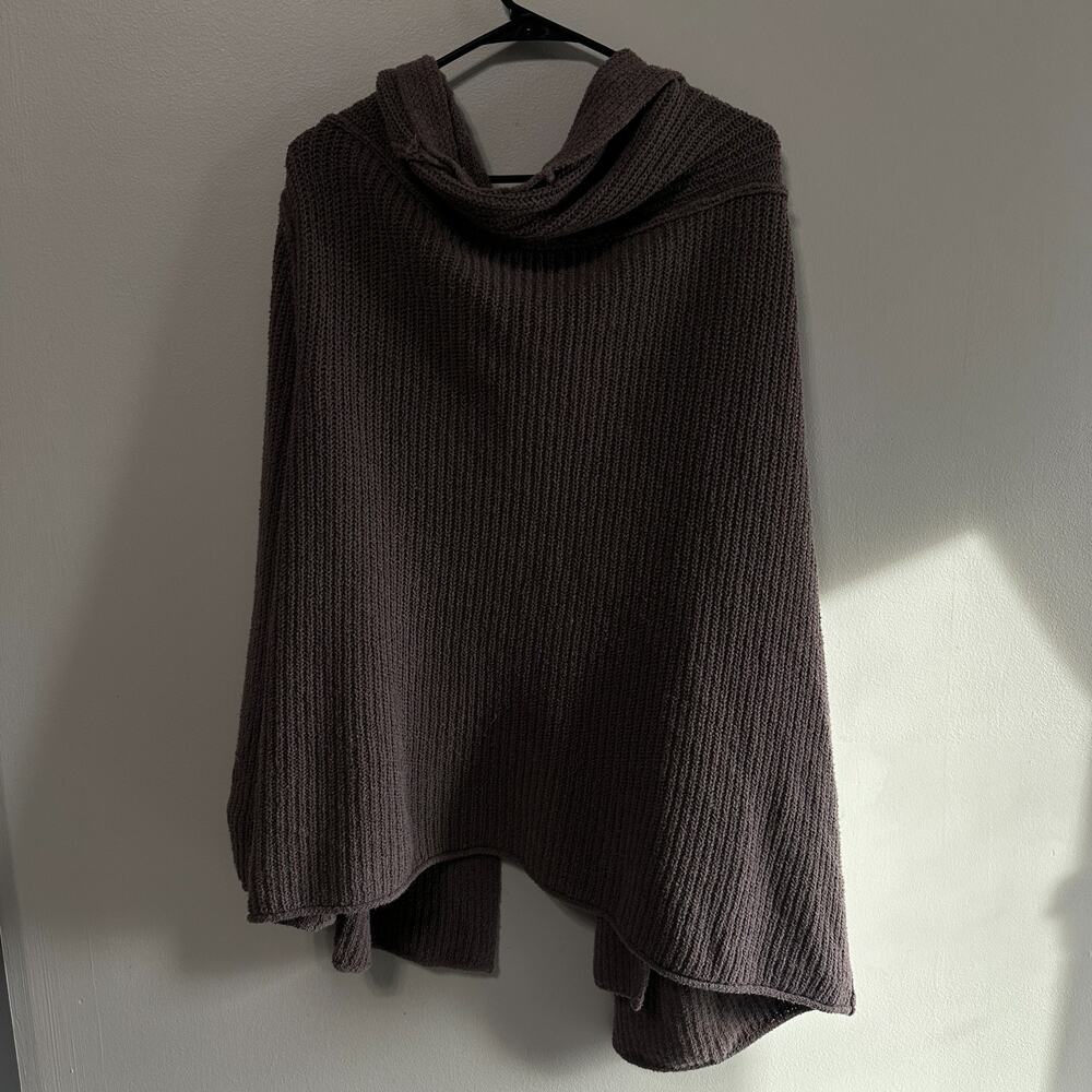 Free People Chunky Hooded Cardigan in Dark Brown - Picture 4 of 4